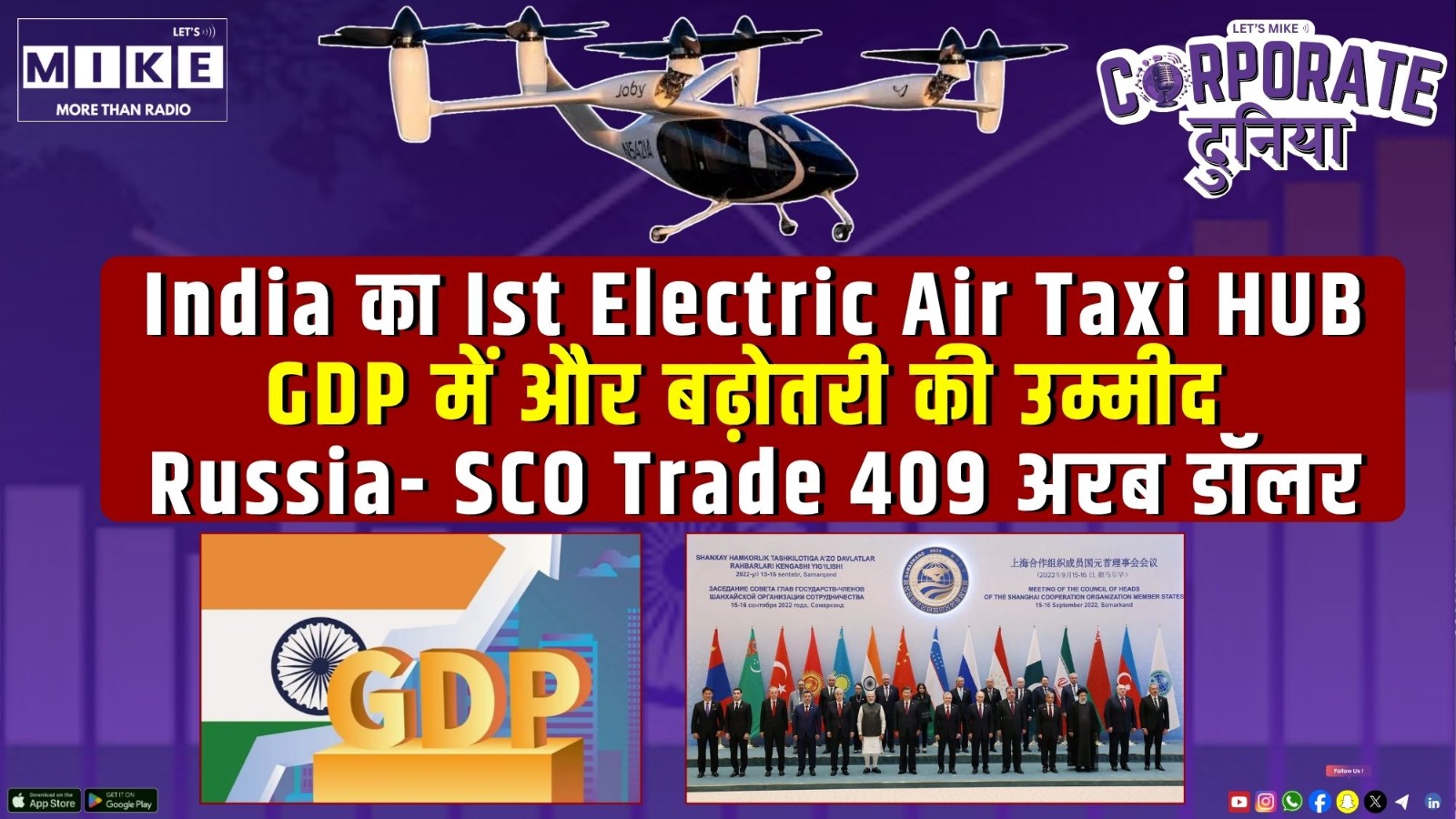 India का Ist Electric Air Taxi HUB | GDP में और बढ़ोतरी की उम्मीद | Russia- SCO Trade 409 अरब डॉलर
