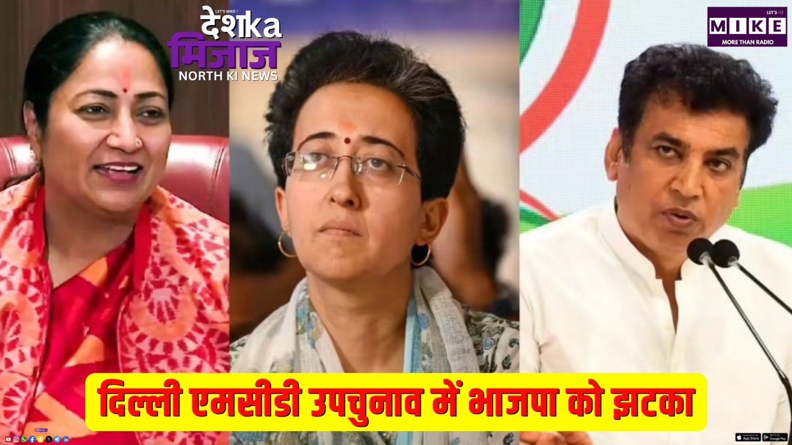 दिल्ली एमसीडी उपचुनाव में भाजपा 12 में से 7 | Desh Ka Mijaj North
