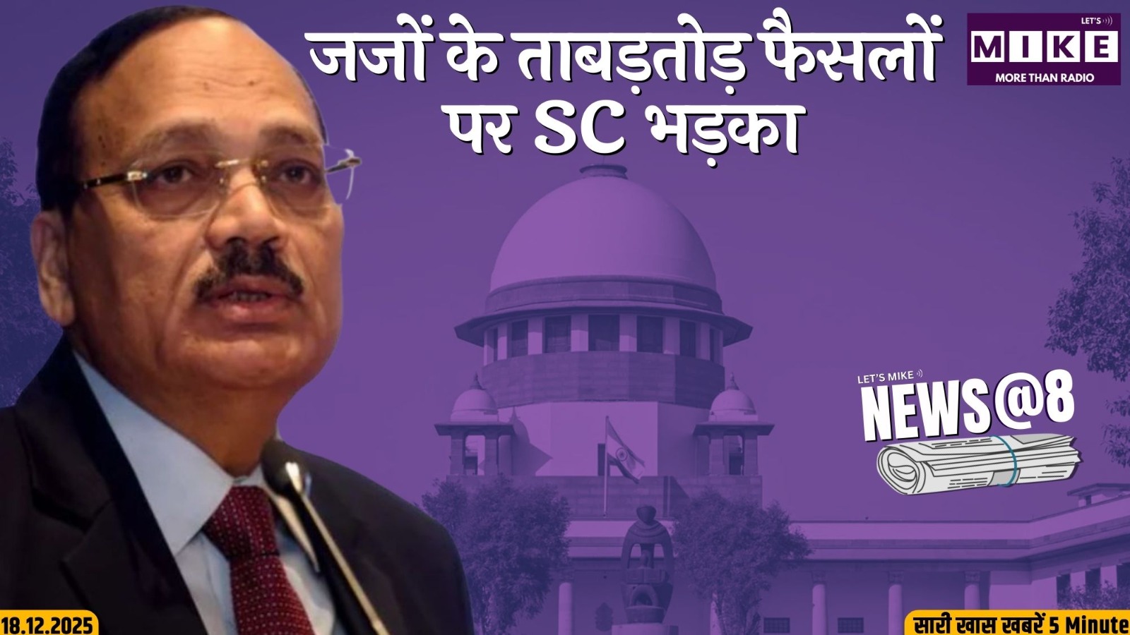 जजों के ताबड़तोड़ फैसलों पर SC भड़का | NEWS@8